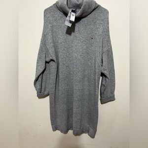 Tommy Hilfiger Turtleneck Sweater Dress in light grey. New with the tags on.